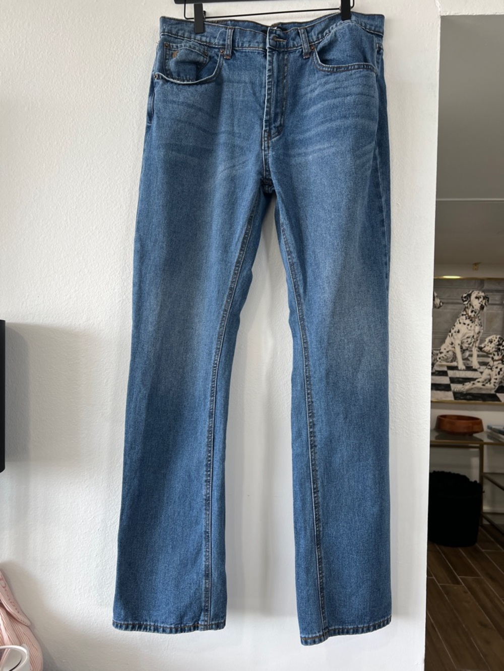 Frye Men's Straight-Leg Jeans in Medium Blue Wash. Unisex